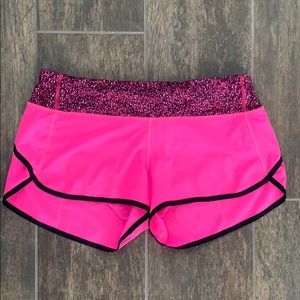 lululemon athletica Hot Pink Shorts with Speckled Waistband